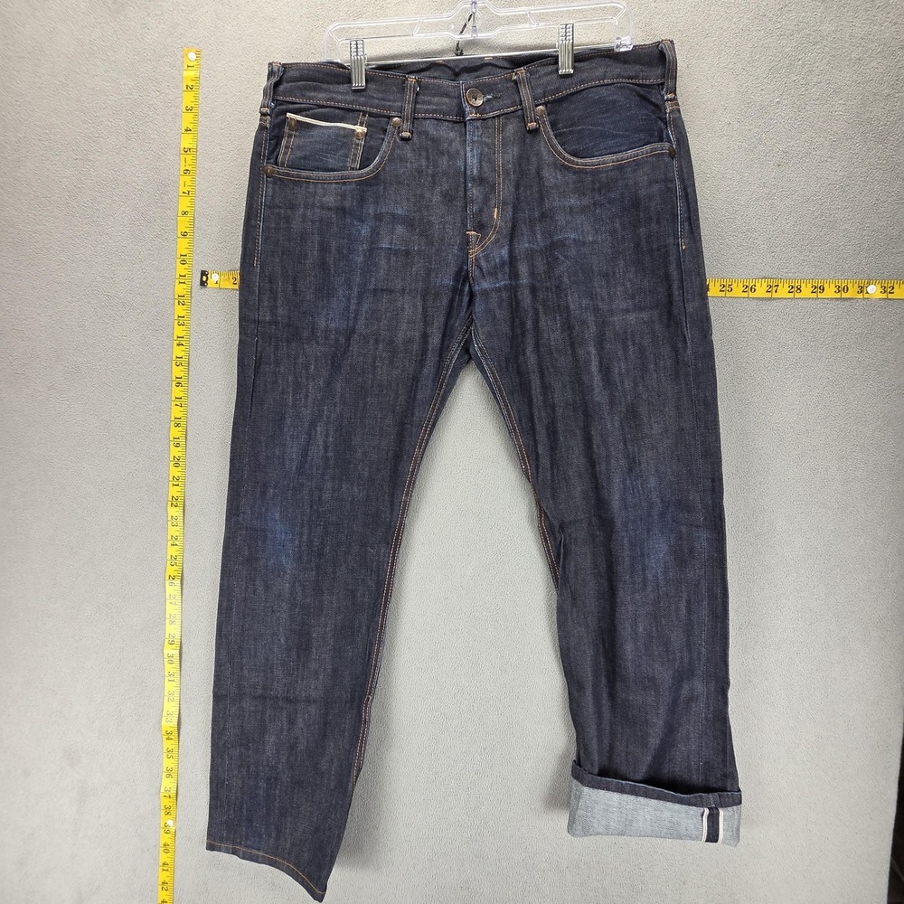 Edwin Jeans Mens Blue Selvedge SK505E Zip Made in Japan Altered Hem Fits 34x28